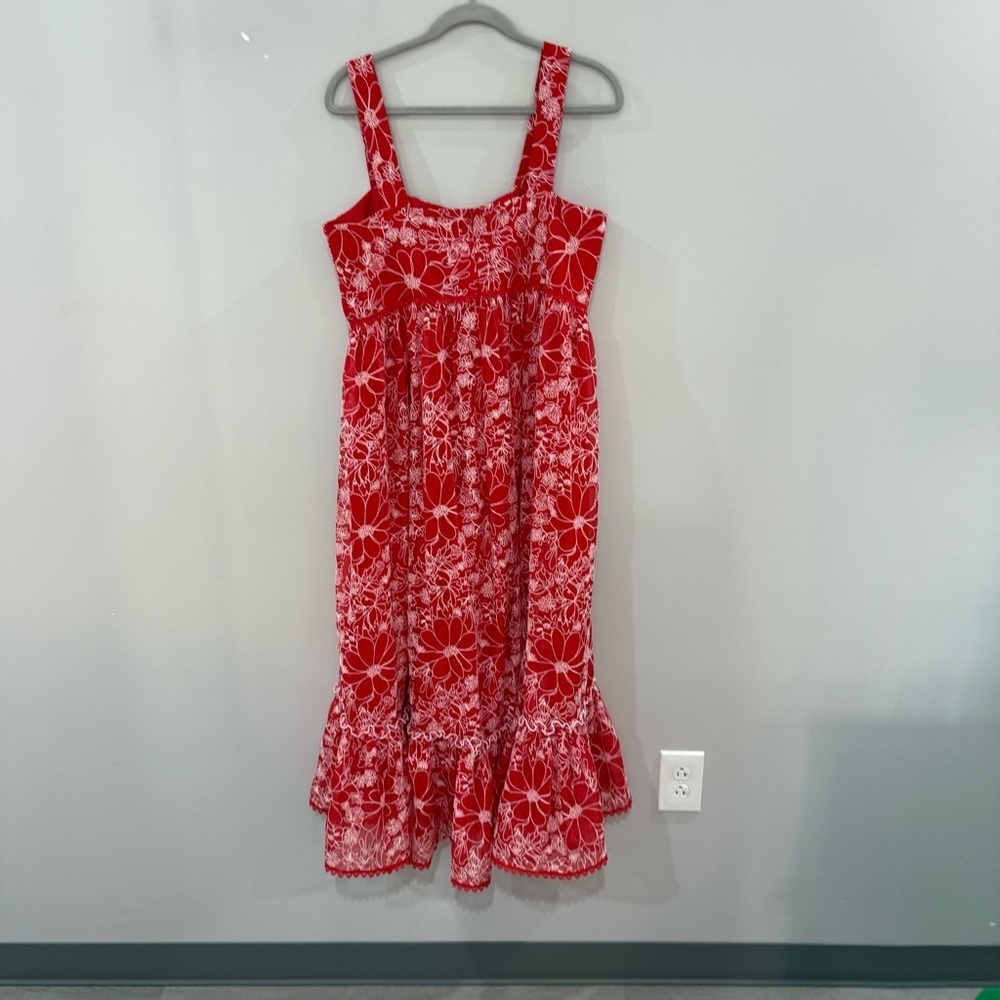 Anthropologie Sachin & Babi Dress Embroidered Floral Maxi in Red - Picture 8 of 9